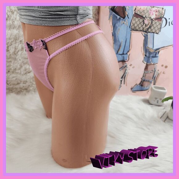 NWT Victoria's Secret PINK Lace Mesh Embroidery Panty Size Medium - Picture 4 of 6